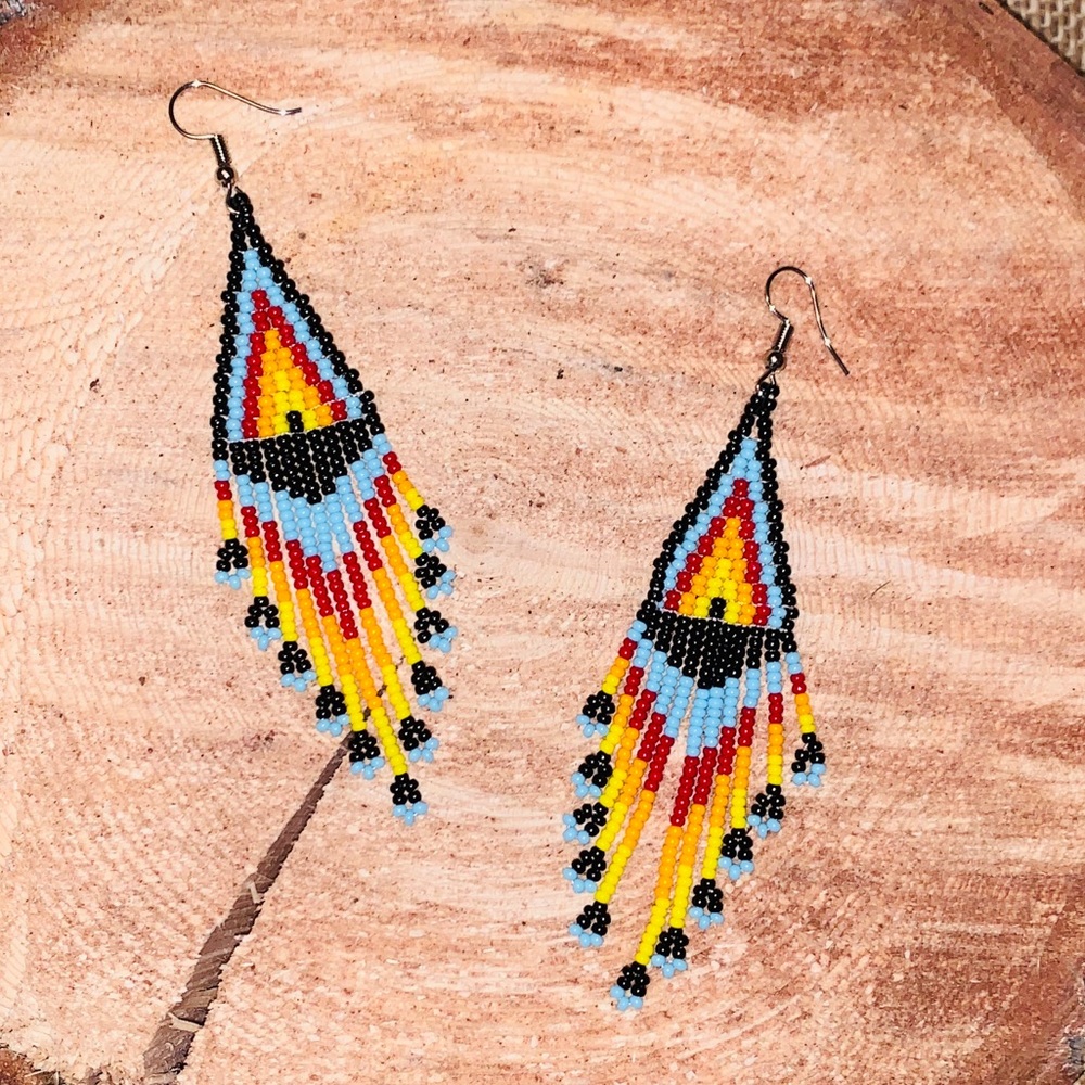 New Huichol beaded Earrings